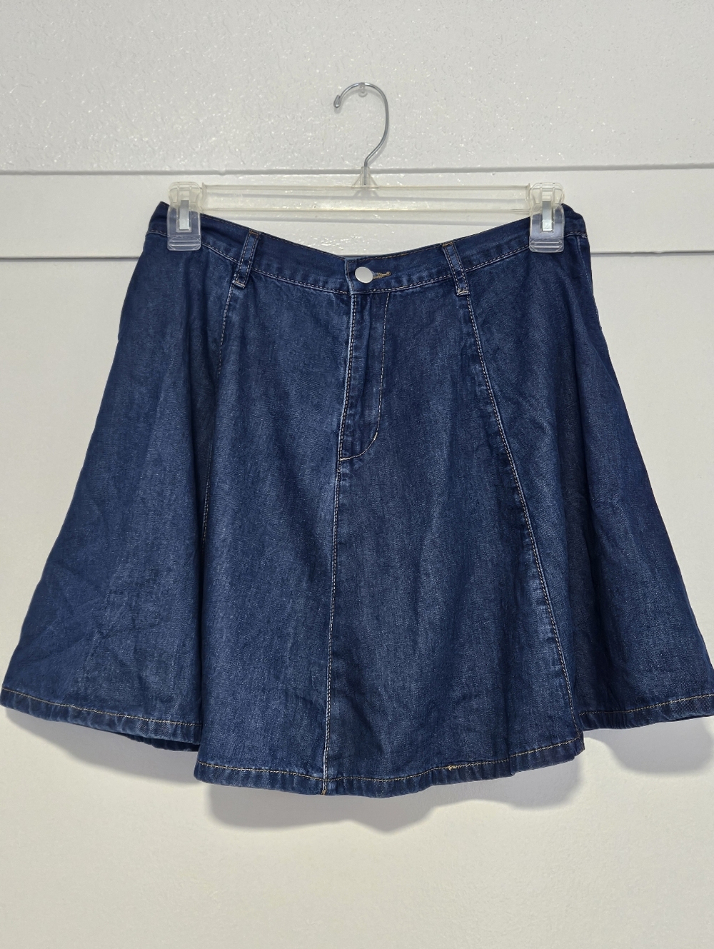Denim A-Line Skirt - Dark Blue